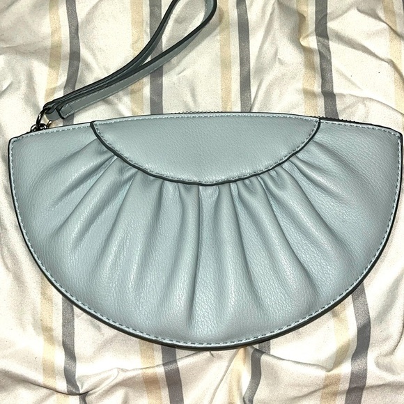 A New Day Women's Light Blue Crescent Faux Leather Wristlet Bag - Picture 3 of 9